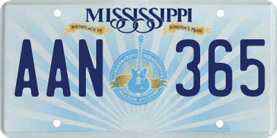 MS license plate AAN365