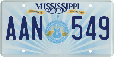 MS license plate AAN549