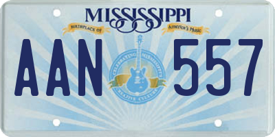 MS license plate AAN557