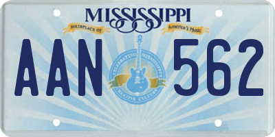 MS license plate AAN562