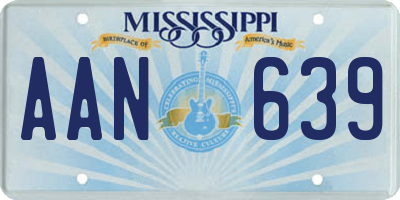 MS license plate AAN639