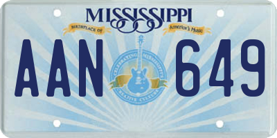 MS license plate AAN649