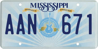 MS license plate AAN671