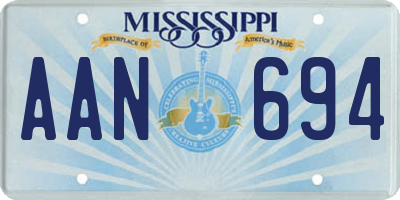 MS license plate AAN694