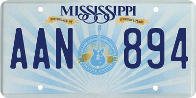 MS license plate AAN894