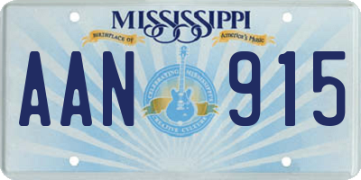 MS license plate AAN915