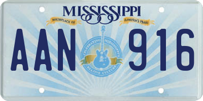 MS license plate AAN916