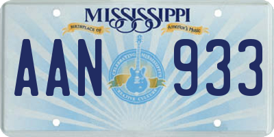 MS license plate AAN933