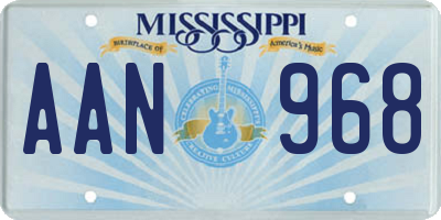 MS license plate AAN968