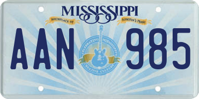 MS license plate AAN985