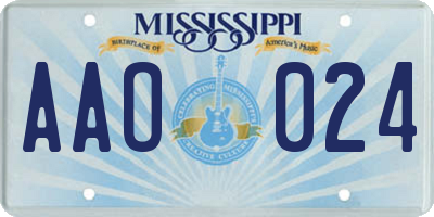 MS license plate AAO024