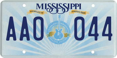 MS license plate AAO044