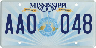 MS license plate AAO048