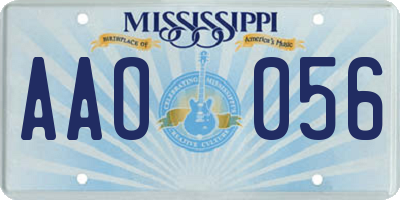 MS license plate AAO056