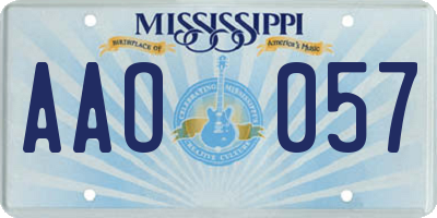 MS license plate AAO057