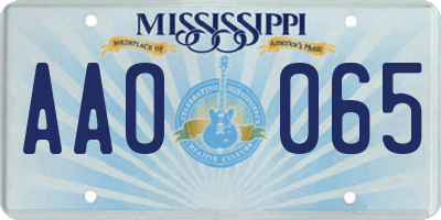 MS license plate AAO065