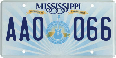 MS license plate AAO066