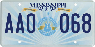 MS license plate AAO068