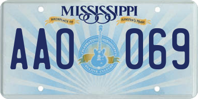 MS license plate AAO069