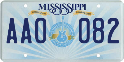 MS license plate AAO082