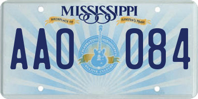 MS license plate AAO084