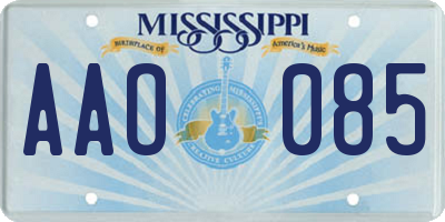 MS license plate AAO085