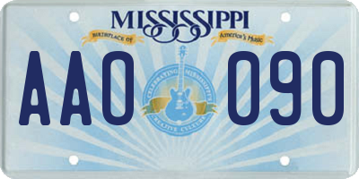 MS license plate AAO090