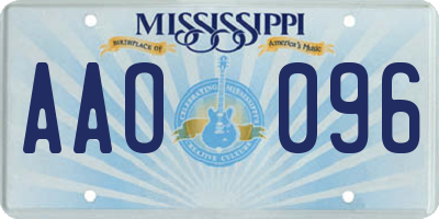 MS license plate AAO096