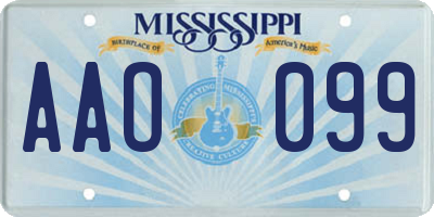 MS license plate AAO099