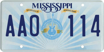 MS license plate AAO114