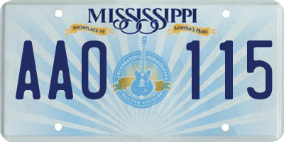 MS license plate AAO115