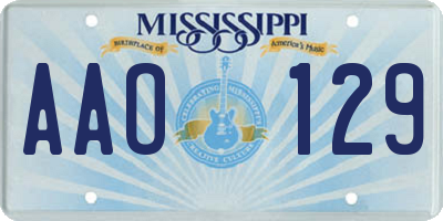 MS license plate AAO129