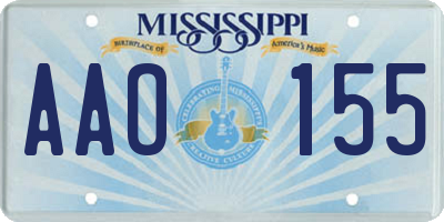 MS license plate AAO155