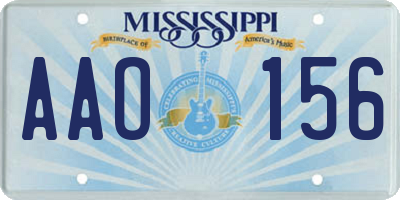 MS license plate AAO156