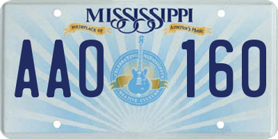 MS license plate AAO160