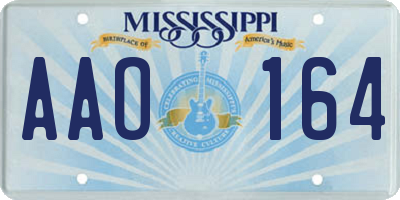 MS license plate AAO164