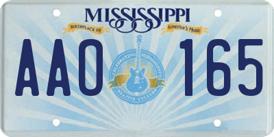 MS license plate AAO165