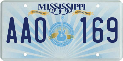 MS license plate AAO169