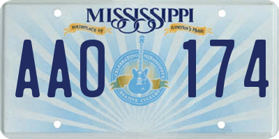 MS license plate AAO174