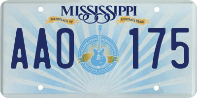 MS license plate AAO175