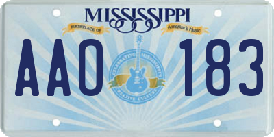 MS license plate AAO183