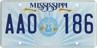 MS license plate AAO186