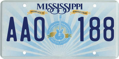 MS license plate AAO188