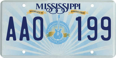 MS license plate AAO199