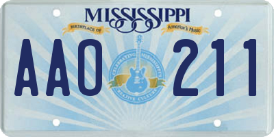 MS license plate AAO211