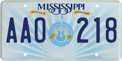 MS license plate AAO218