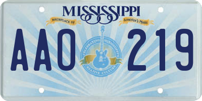 MS license plate AAO219