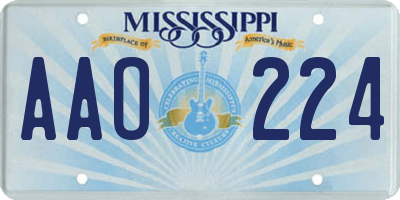 MS license plate AAO224