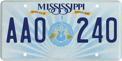 MS license plate AAO240