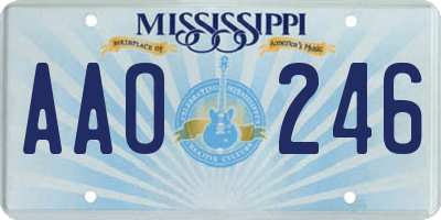 MS license plate AAO246